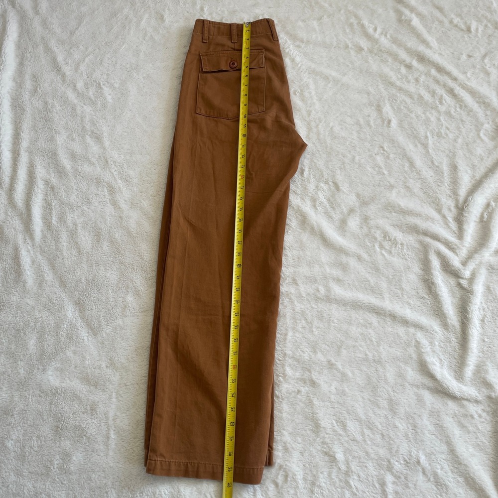 Doen The Wilder Pants Wide Leg High Rise Orange Brown Size 28 - Picture 10 of 12